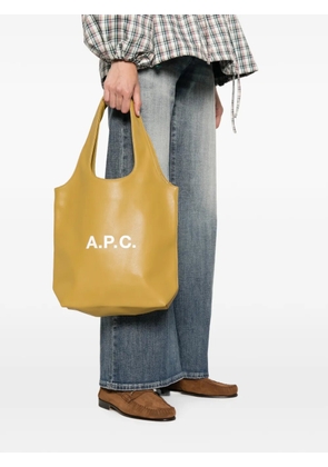A.P.C. logo-print tote bag - Yellow
