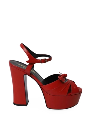 Saint Laurent Pre-Owned Candy bow platform sandals - Red