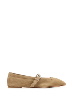 Stuart Weitzman buckle-fastening square-toe ballet flats - Neutrals