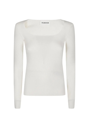 P.A.R.O.S.H. ribbed-knit square-neck T-shirt - White