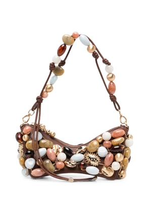 Cult Gaia Mercier bauble-embellished shoulder bag - Brown