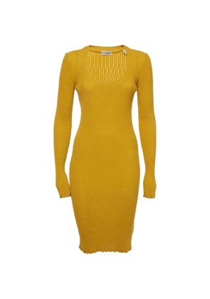 Burberry Pre-Owned rib-knit midi dress - Yellow