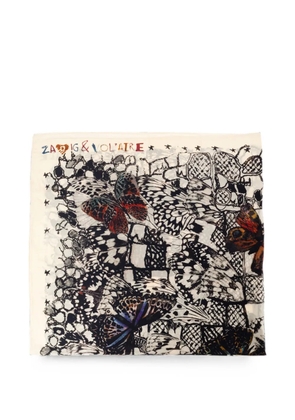 Zadig&Voltaire Blondie Butterfly Lace 130 scarf - Neutrals