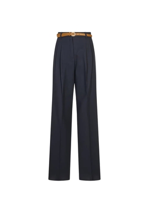 Max Mara Adunco belted cotton trousers - Blue