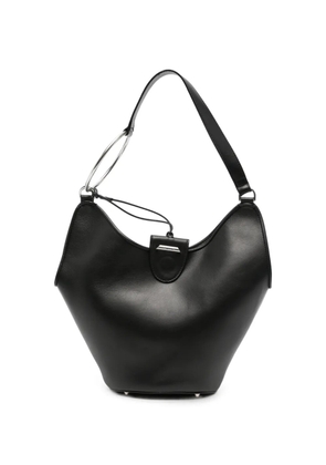 DONDUP ring-detail leather shoulder bag - Black