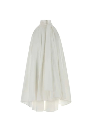 Givenchy tie-neck pleated mini dress - White