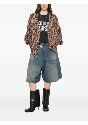 R13 leopard-print distressed cardigan - Neutrals