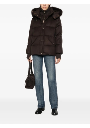 Moorer Attica fur-trim hooded jacket - Brown