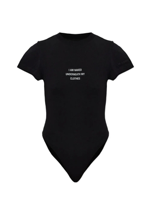 VETEMENTS slogan-print short-sleeve bodysuit - Black