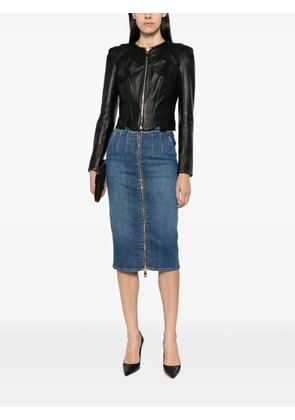 Elisabetta Franchi zip-fastening high-waisted midi skirt - Blue