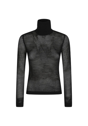 P.A.R.O.S.H. open-knit roll-neck sweater - Black