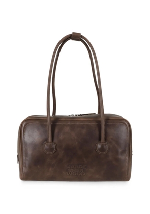 Marge Sherwood Boston logo-debossed leather tote bag - Brown