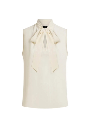 ETRO silk-blend jacquard top with silk scarf and Paisley motif - Neutrals