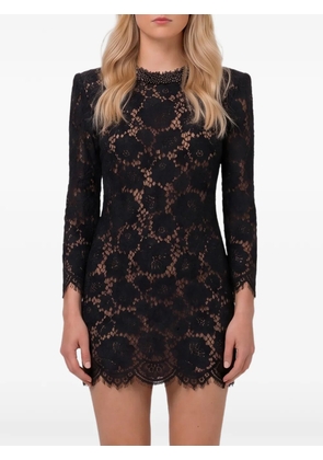 Self-Portrait black lace long-sleeve mini dress