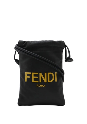 Fendi Pre-Owned 2010-2026 Nappa Logo Neck Phone pouch - Black