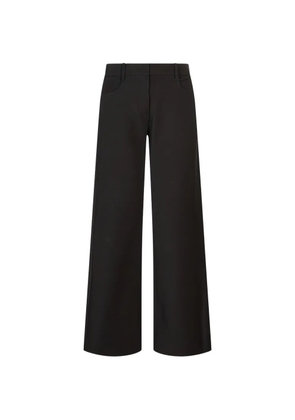 'S Max Mara wide-leg twill-weave trousers - Black