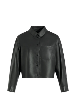 Yves Salomon cropped leather shirt - Grey