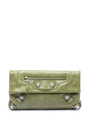 Balenciaga Pre-Owned 2005-2026 Lambskin Motocross Giant 21 Envelope clutch bag - Green