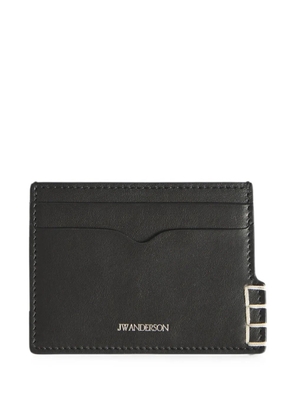 JW Anderson whipstitch-detail logo-print cardholder - Black