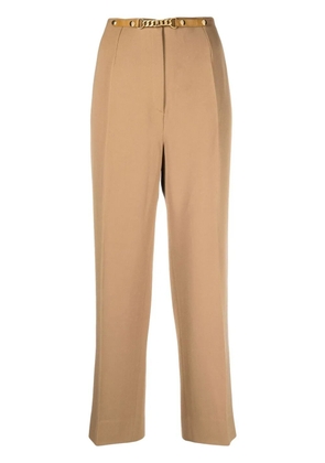 Celine Pre-Owned 1980s pre-owned chain-detail tailored trousers - Brown
