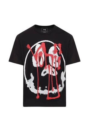 Y-3 skull graphic T-shirt in black/red