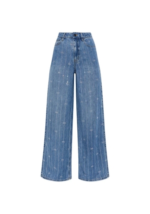 Self-Portrait sequin-embellished jeans - Blue