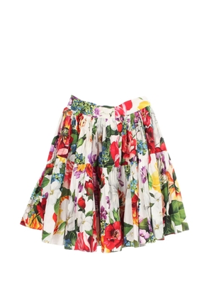 Dolce & Gabbana Pre-Owned 2010s floral-print tiered midi skirt - White
