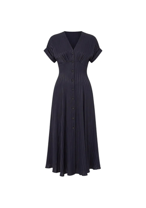 NISSA satin viscose midi dress - Blue