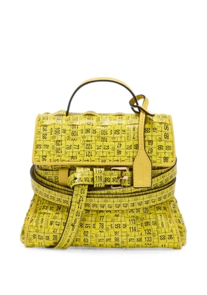 Moschino tape-measure-print buckled tote bag - Yellow