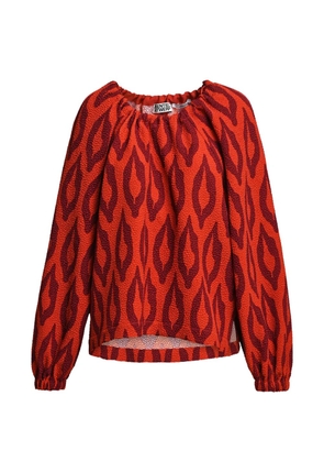 Essentiel Antwerp Kolorful graphic-pattern long-sleeve blouse - Orange