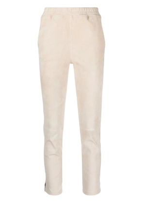 Arma cropped skinny-cut leather trousers - Neutrals