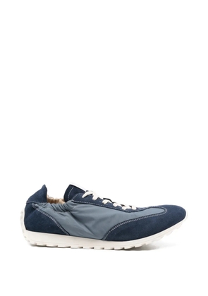 Eleventy panelled suede-trimmed sneakers - Blue