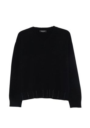 Fabiana Filippi bead-embellished V-neck sweater - Blue