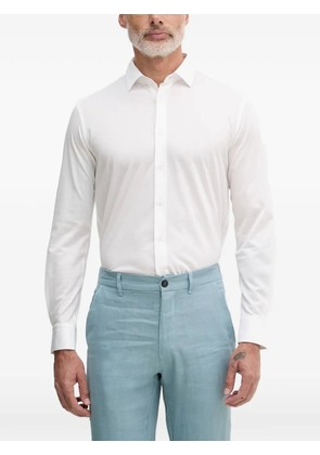 Trussardi logo-embroidered long-sleeve shirt - White