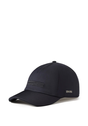Zegna navy blue microfiber Motorin baseball cap