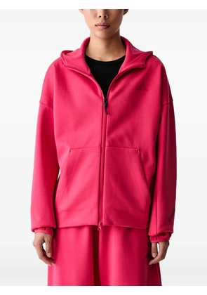 adidas logo-print zip-up hoodie - Pink