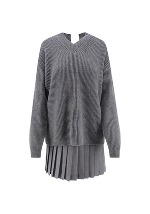 Semicouture buckle-fastening pleated mini dress - Grey