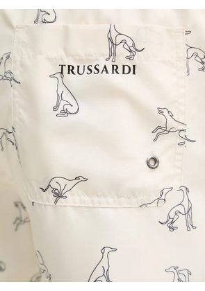 Trussardi greyhound-print drawstring swim shorts - Neutrals