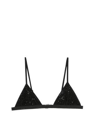 Patrizia Pepe rhinestone triangle bra - Black