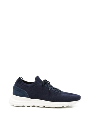 Eleventy lace-up panelled sneakers - Blue