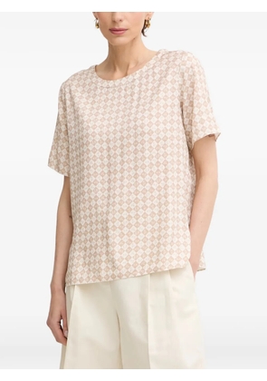 Trussardi geometric-print short-sleeve T-shirt - Neutrals