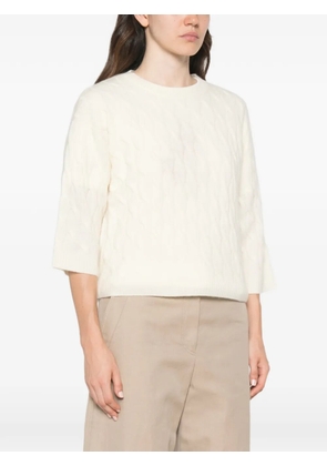 Marella Mlsradura cable-knit short-sleeve sweater - Neutrals