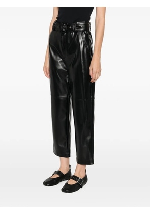 TWINSET belted faux-leather trousers - Black