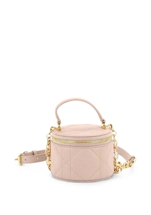 Christian Dior Pre-Owned Round Vanity on Chain Cannage Quilt Lambskin Mini pouch - Neutrals