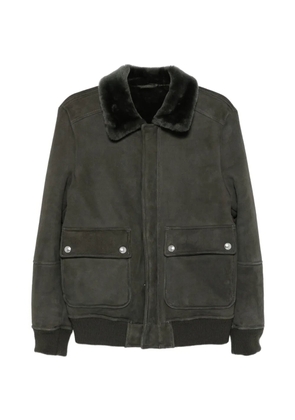 Eleventy shearling-collar bomber jacket - Green