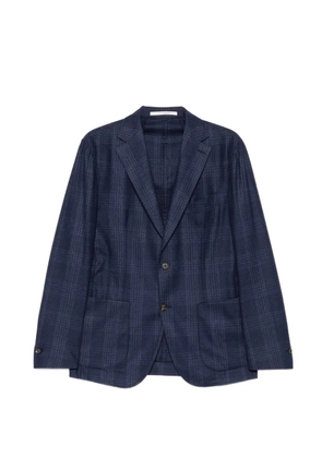 Eleventy check-pattern single-breasted jacket - Blue