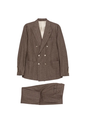 Eleventy double-breasted pinstripe-pattern suit - Brown