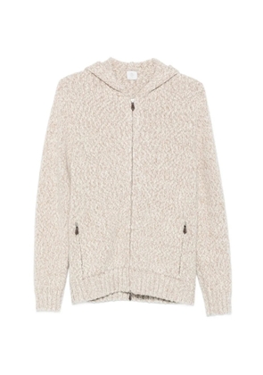 Eleventy zip-up chunky-knit hoodie - Neutrals
