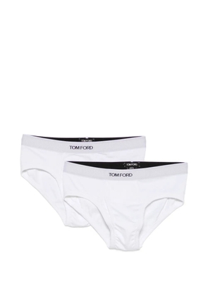 TOM FORD logo-waistband briefs - White