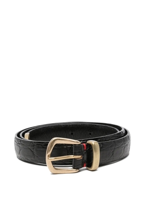 Eleventy croc-effect leather belt - Black